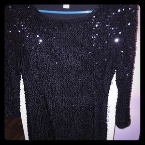 Black sequin bodycon dress